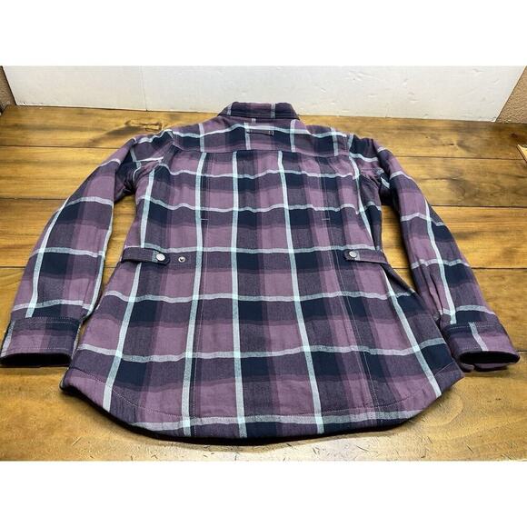 Duluth Trading Co Free Swingin Lined Purple Flannel Shacket Women's Size Medium - Picture 12 of 13